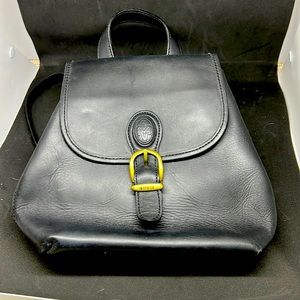 Mascot brand Black leather backpack purse